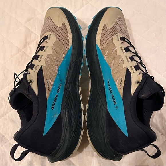 Salomon Sense Ride 5 Trail Running Shoes Men’s US 8.5 Tan Peacock Blue Sneakers - Picture 12 of 16